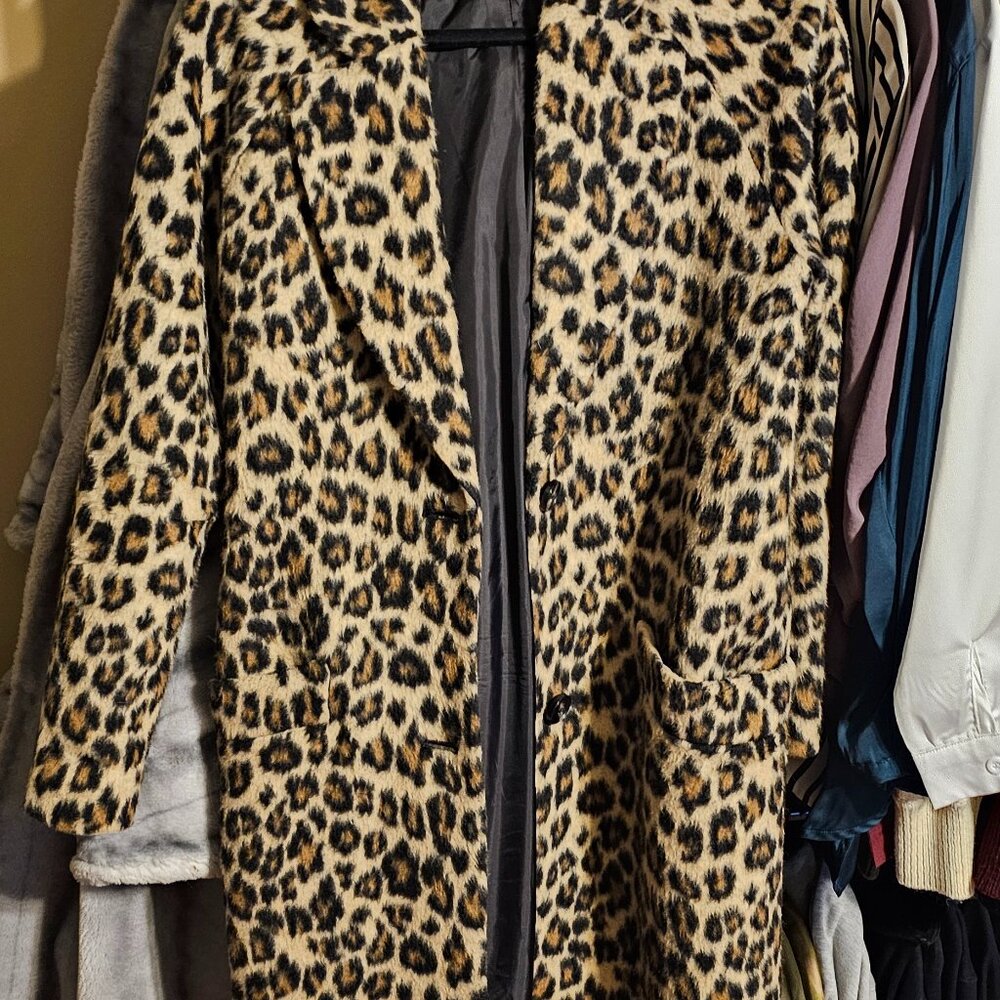 Cheetah/leopard long winter coat